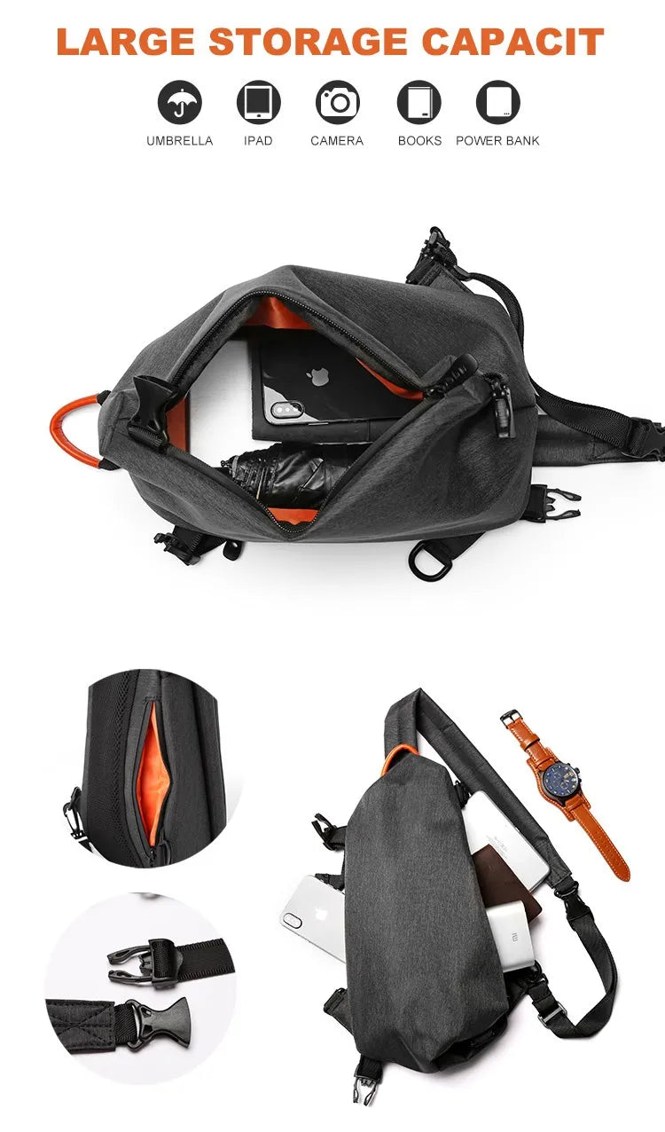 Multifunction Sling Bag Chest Bags for Men Fashion Casual Shoulder Anti Theft Male Single Shoulder Durable Mini Travel Pouch