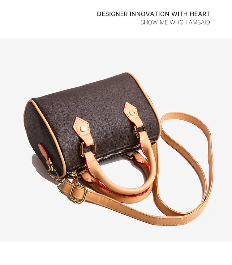 Luxury PU Women's Shoulder Bag - Pillow Boston Bag, Adjustable Crossbody/Handheld/Underarm, Spacious Multi-Way Purse