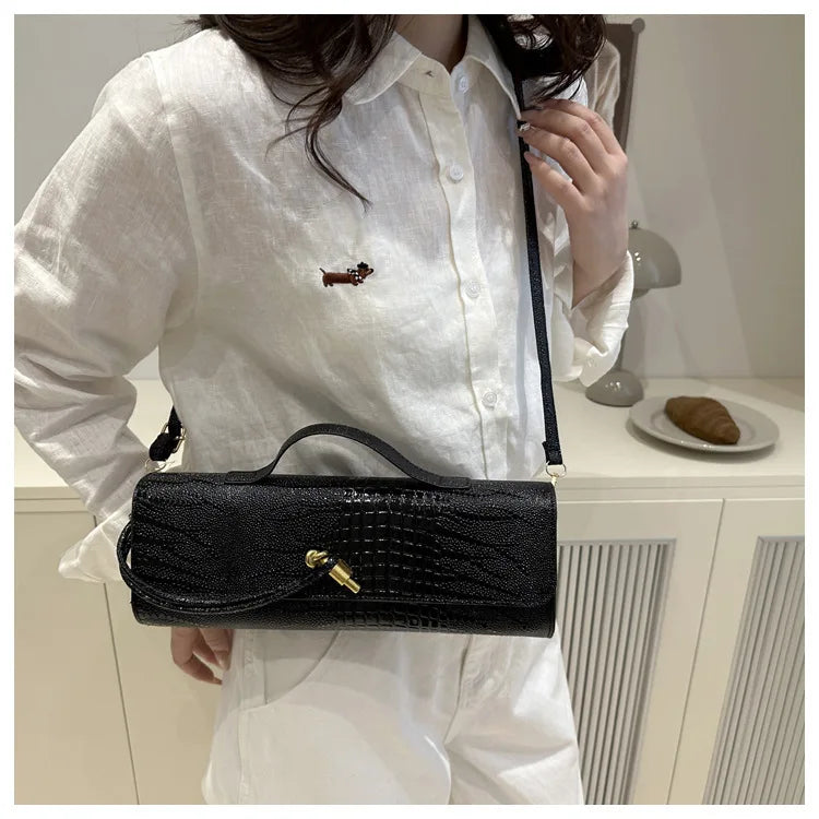 Luxury Design Top-Handle Bag For Women Evening Handbag Long Purse, Crocodile Pattern Crossbody Shoulder Bags Fashionable Outfits