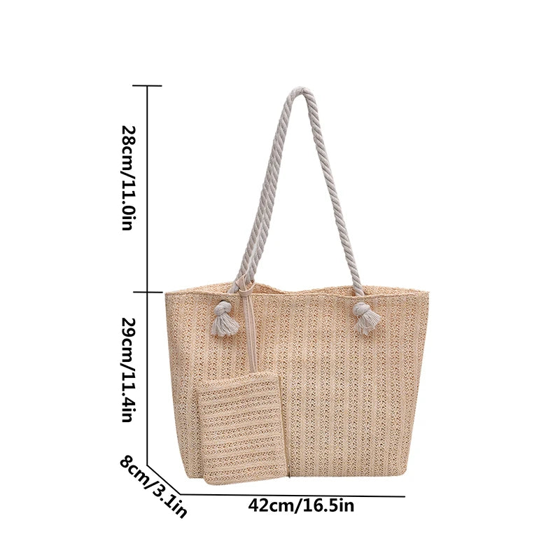 2025 France Designer Women Handbags Fashion Large Capacity Straw Tote Bag Summer Beach Bag Casual Bali Big Purse