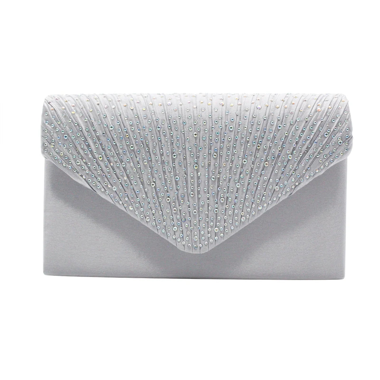 Women's  Luxury Silk Evening Clutch Bag - Elegant Women’s Prom/Wedding Handbag with Detachable Chain Strap & Secure Closure