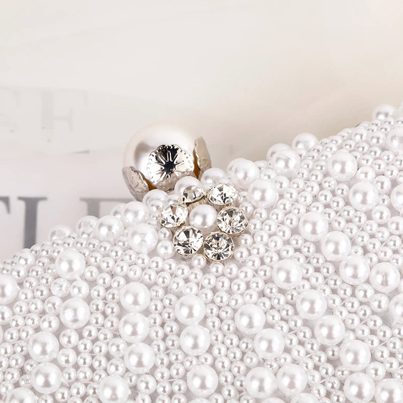 Elegant pearl evening bag, evening dress bag, formal party bag, ball bag, clutch bag, chain bag