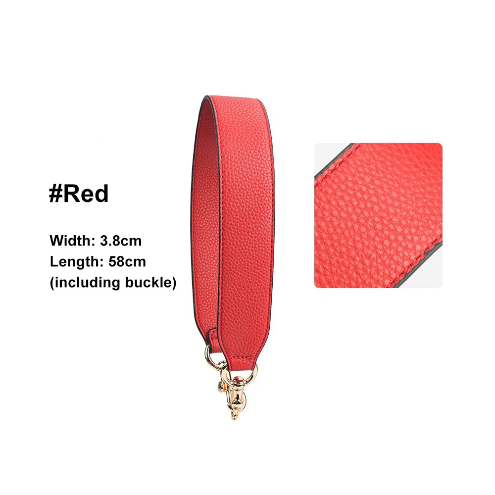 Luxury 3.8cm*58cm Leather Wide Single Shoulder Bag Strap Replacement Underarm Bag Strap Lady's Handbag Belt