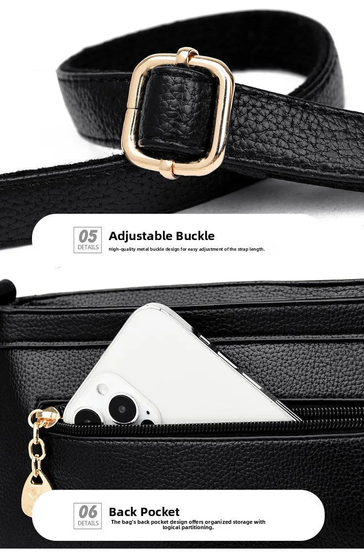 Fashionable Urban Women's Crossbody Bag Single Shoulder Bag Small Square Bag Stylish Mom Bag PU Material Medium Size Zipper O...