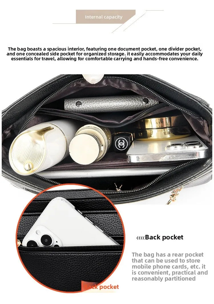 Fashionable Urban Women's Crossbody Bag Single Shoulder Bag Small Square Bag Stylish Mom Bag PU Material Medium Size Zipper O...