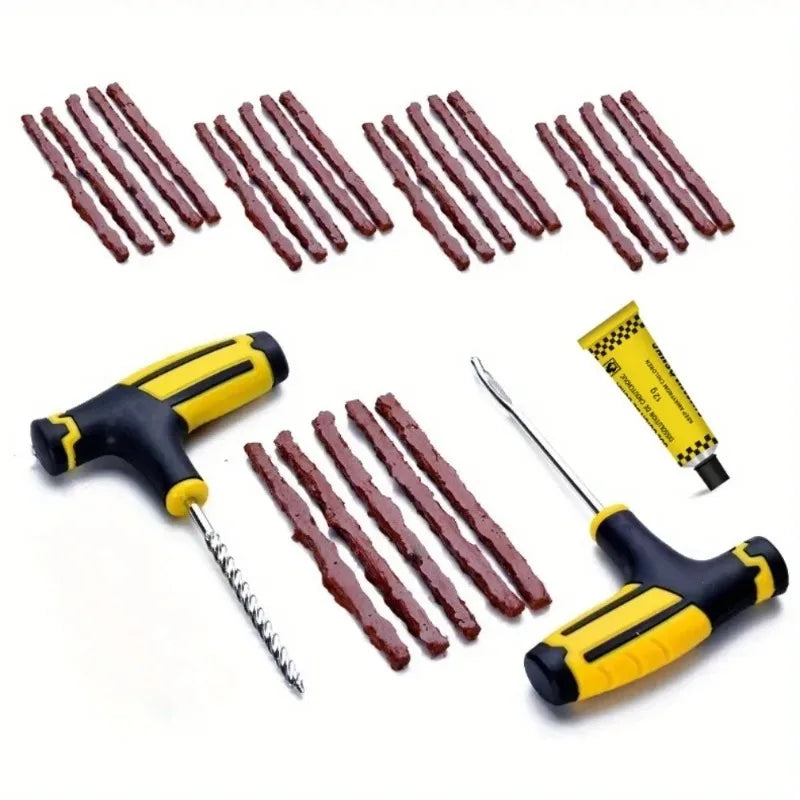 Tire Repair Kit Containing Glue Suits Bikes, Motorcycles, Cars, Trucks. Easy To Operate,Fixes Tire Damage For Safe Driving