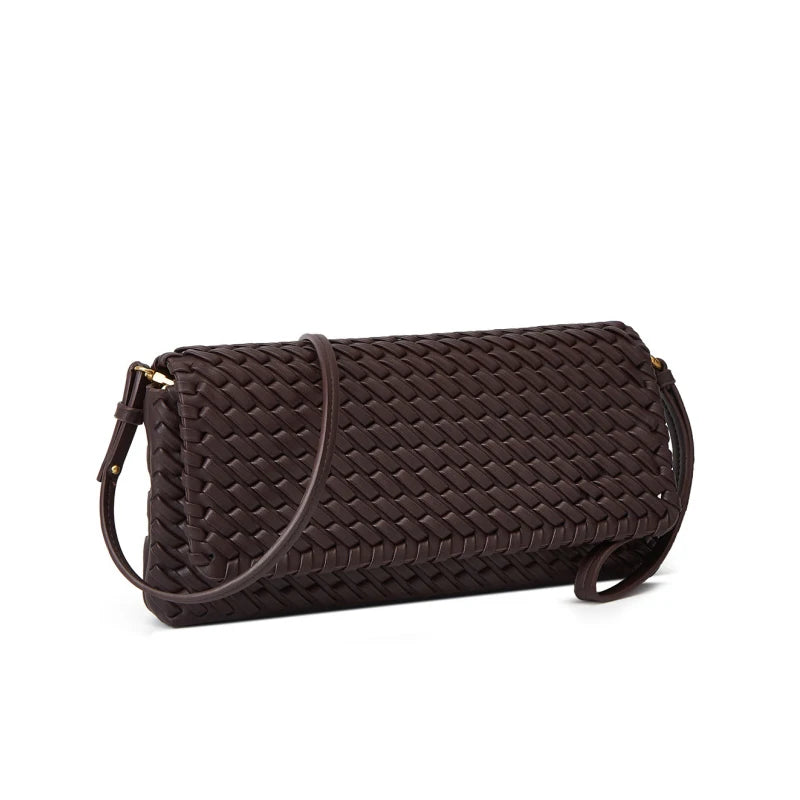 Luxury Top Handle Tote Bag Elongated Exquisite Woven Shopping Bag Magnetic Closure Pocket Shoulder Bag Designer Horizontal Purse