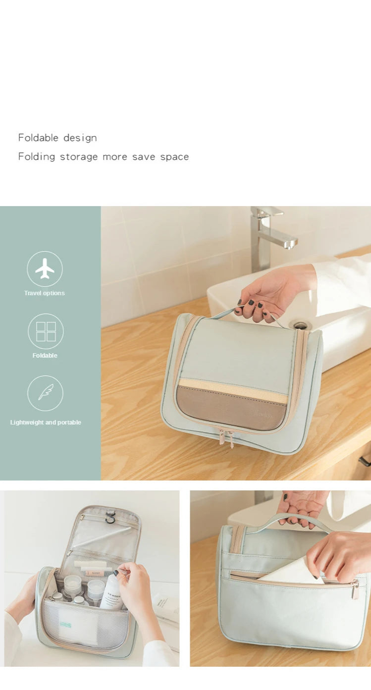 Fully Expanded Cosmetic Bag Makeup Pouch Make Up Box Toiletry Bag For Women Travel Essentials Storage Organizer Necessaire Bag