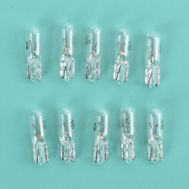 10Pcs/pack 12V 1.2W T5 Glass Light Bulb Dashboard Instrument Panel Brake Light Bulbs Headlights Lamp Lights Car Lights