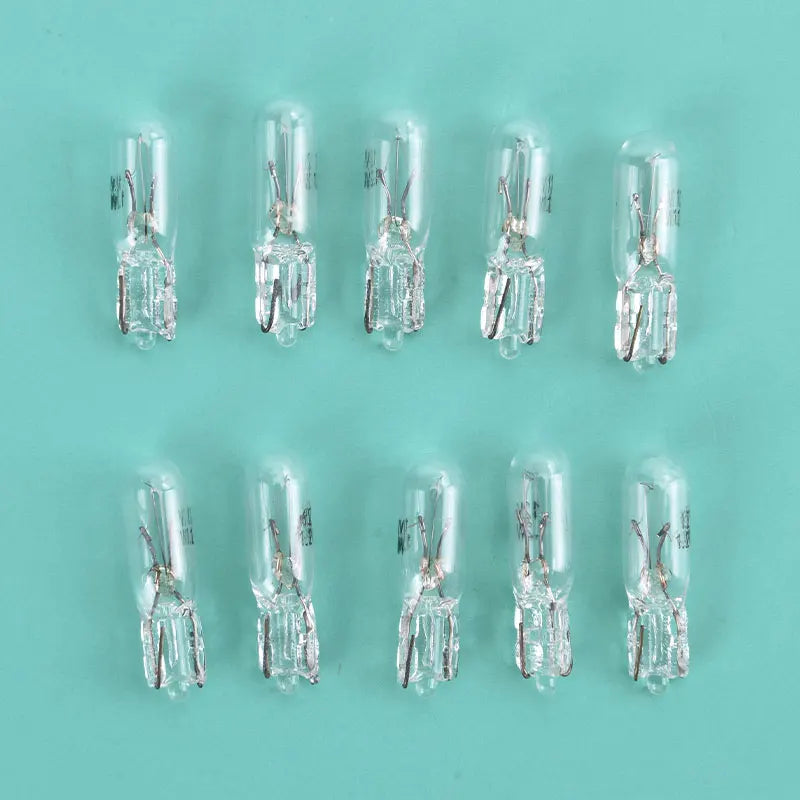 10Pcs/pack 12V 1.2W T5 Glass Light Bulb Dashboard Instrument Panel Brake Light Bulbs Headlights Lamp Lights Car Lights