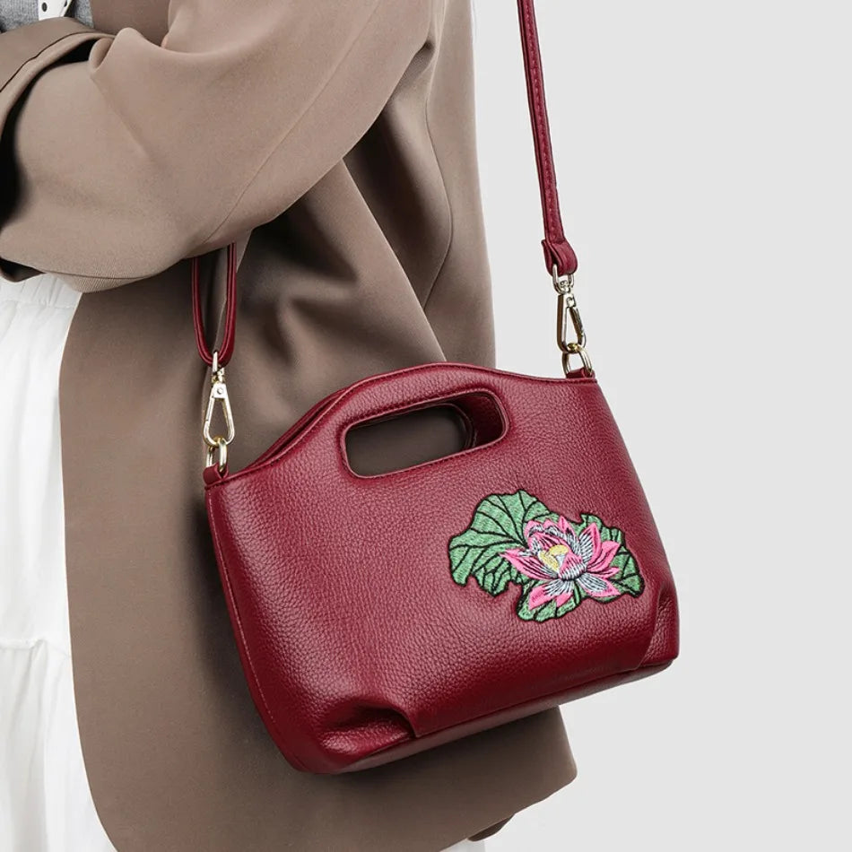 Retro Knurling Women Soft Pu Leather Top-Handle Bags Luxury Shoulder Crossbody Bags High Quality Purses and Handbags Sac A Main