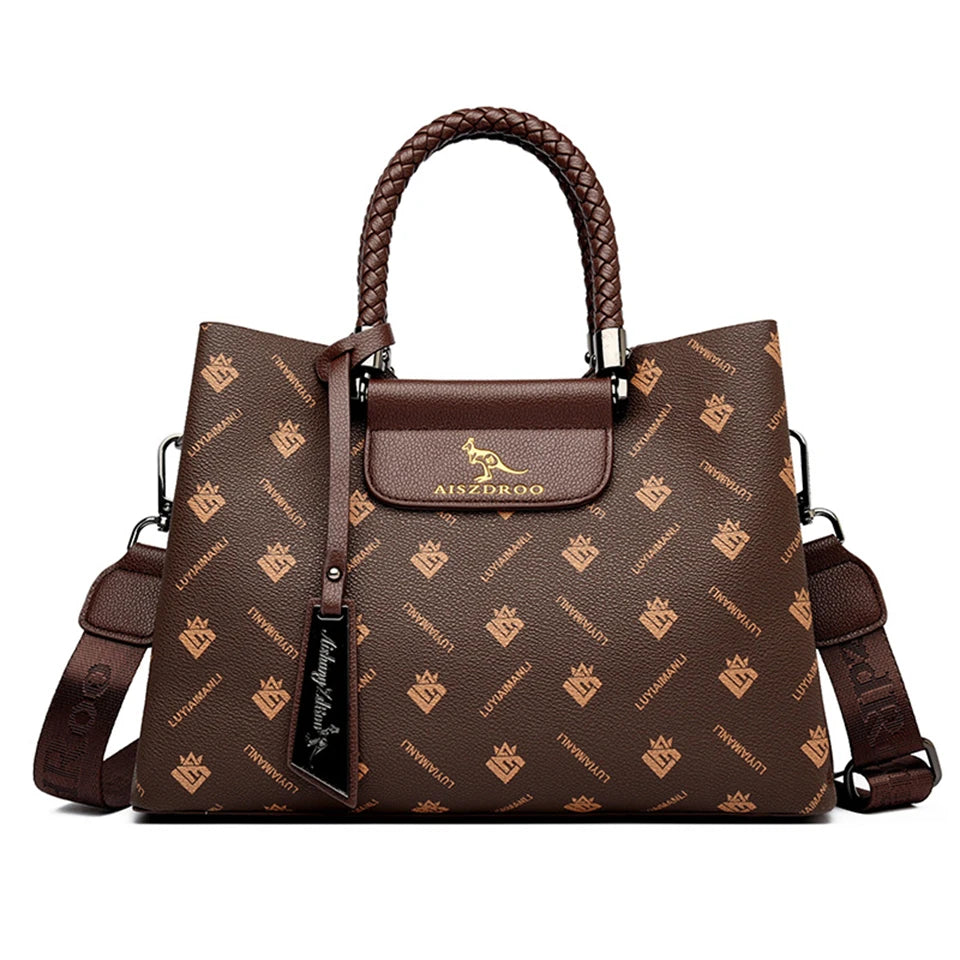 Elegant Women's Handbag Unique Handle Design Featuring a Stylish Pattern Spacious Interior  Adjustable Strap Functionality