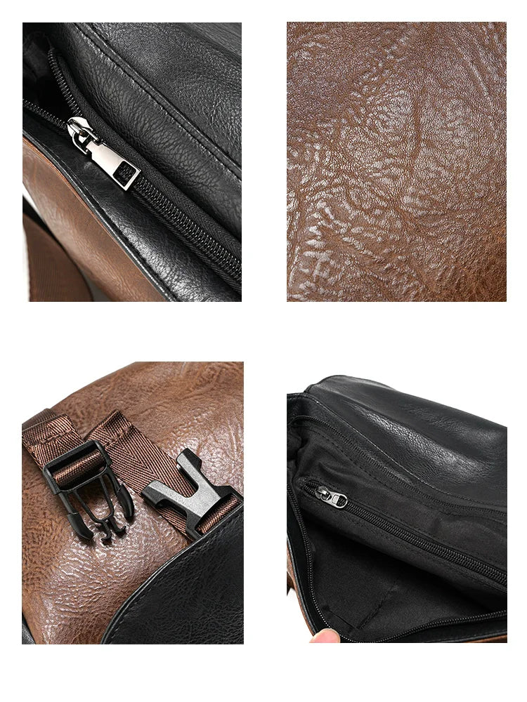 Trendy Men's Retro Small Satchels Bag Versatile Commuting Shoulder Bags New Fashion Postman Bags For Cool Boys