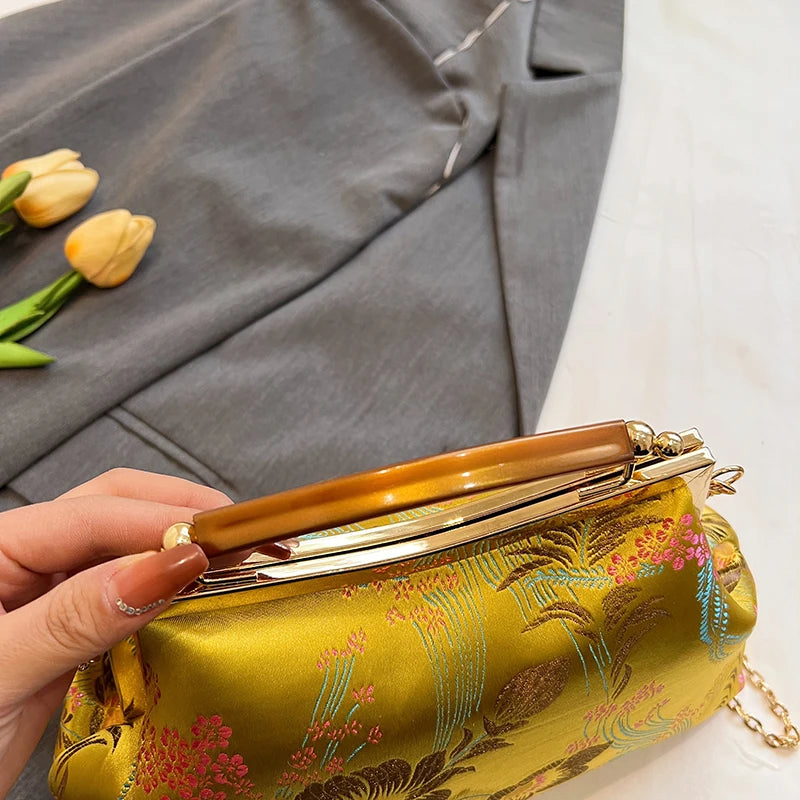 Luxury Women Party Dinner Bag Fashion Ladies Dinner Bag Elegant Wooden handle Simple Formal Gorgeous Crossbody Daily use Purse