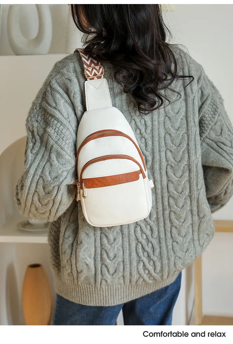 Sling Bag For Women Men Backpack Fanny Pack Crossbody Purse Chest Travel Shoulder Belt Bags Purse Handbag PU Leather Anti Theft