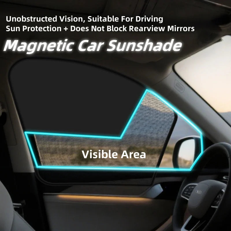 Magnetic Car Sun Shade Anti-UV Front/Rear Window Sunshield Shadow Mesh Glass Shading Curtain Auto Interior Car Privacy Shield