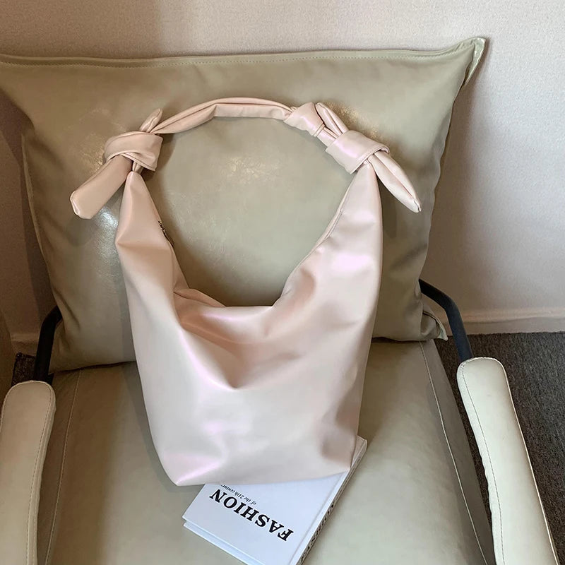 Leisure soft large-capacity bag female 2024 new fashion work shoulder bag college students relax tote bag