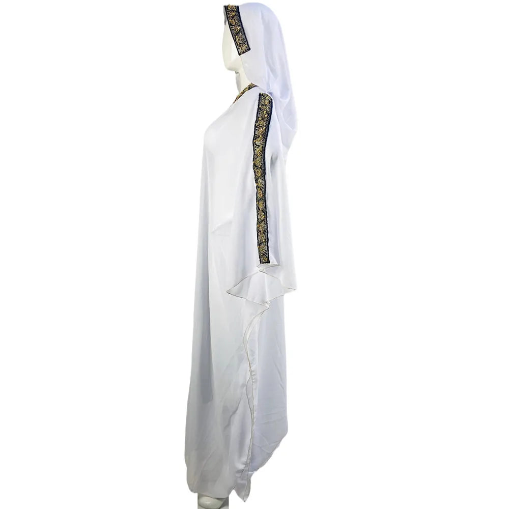 Abaya Morocco Kaftan Dubai Hooded Maxi Dress Bat Sleeve Farasha Kaftan Muslim Women African Open Kimono Boubou Evening Long Gown