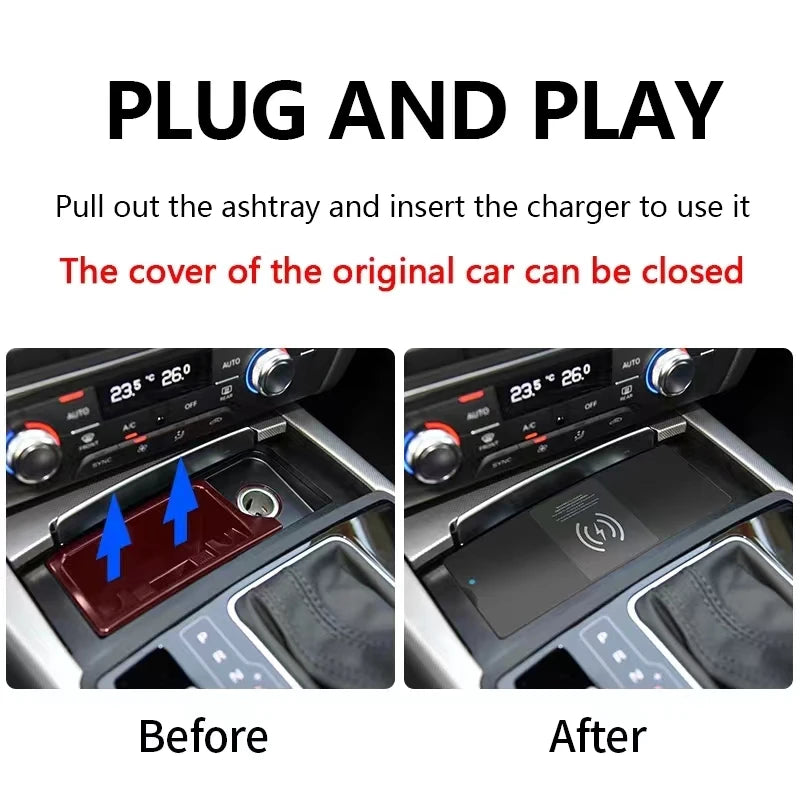 Car wireless charger for Audi A6 C7 A7 S6 RS6 S7 RS7 2011-2018 phone fast charging pad mobile holder charge accessories interior