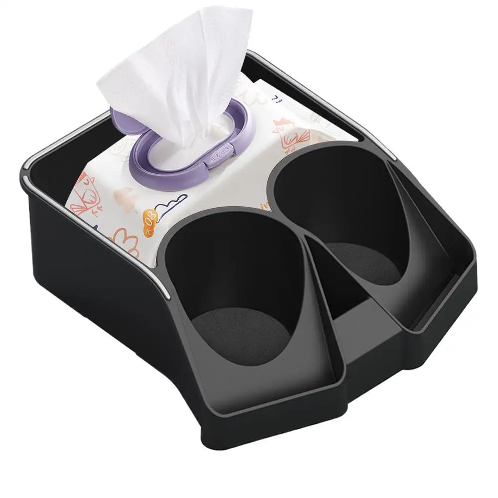 Car Console Storage Organizer Car Seat Organizer With Double Cup Holders Car Seat Storage Wear-Resistant Console Storage