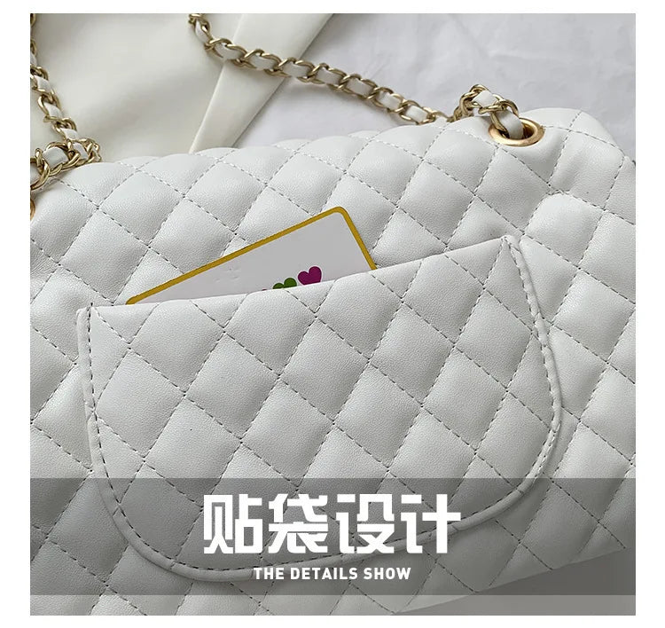 2025 Fashionable New Versatile Commuter Women's Bag Large-capacity One-shoulder Crossbody Bag with Diamond Chain Bag