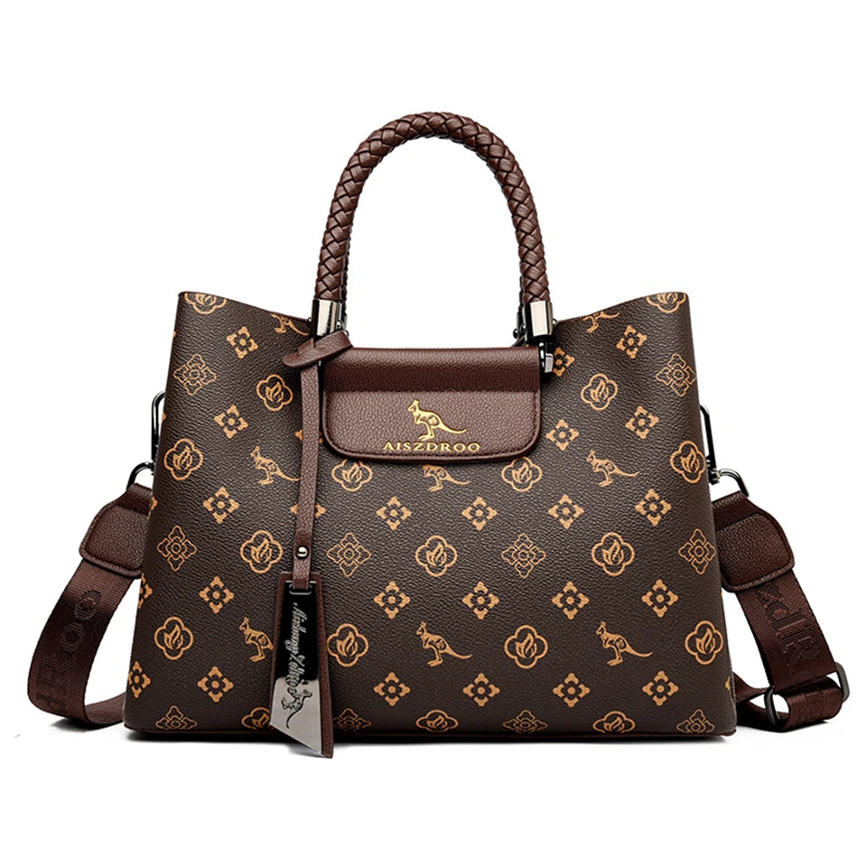 Elegant Women's Handbag Unique Handle Design Featuring a Stylish Pattern Spacious Interior  Adjustable Strap Functionality