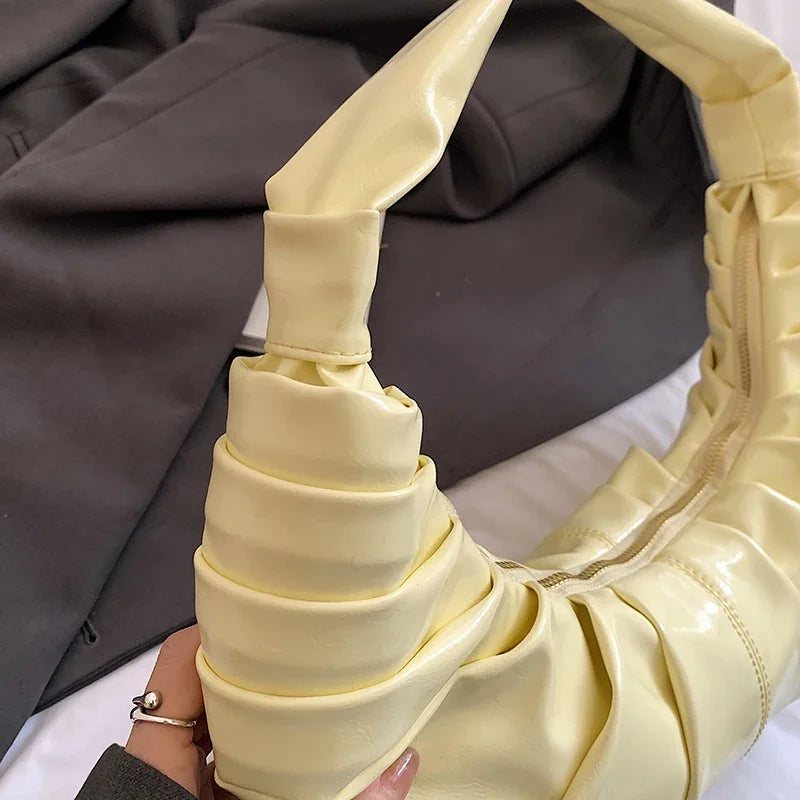 Silver Handbags Women Dumpling Shoulder Bag Fashion Luxury Ladies Hobos Bags High Capacity Female Tote Bag Black