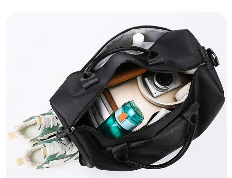 Sports Gym Bag for Women Travel Duffle Bag with Shoe Compartment & Wet Pocket Fitness Weekender Overnight Luggage Yoga Bag