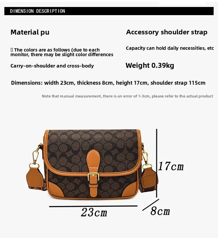 The Crossbody Bag Is A High-end, Retro, Versatile, Simple and Light Luxury Small Square Bag, A Lady's Hand-held Shoulder Bag