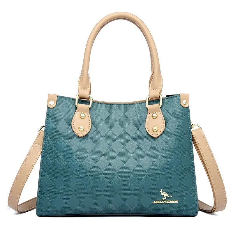 Fashionable Large Women's Handbag Shoulder Bag Crossbody Bag for Middle-Aged Mothers PU Material Boston Bag Style Summer Hot...