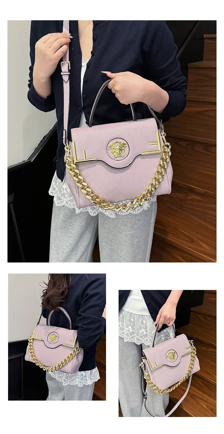 Famous Designer Women's Stylish Leather Shoulder Bag - Classic Elegant Ladies Crossbody Bag Handbags Fashion