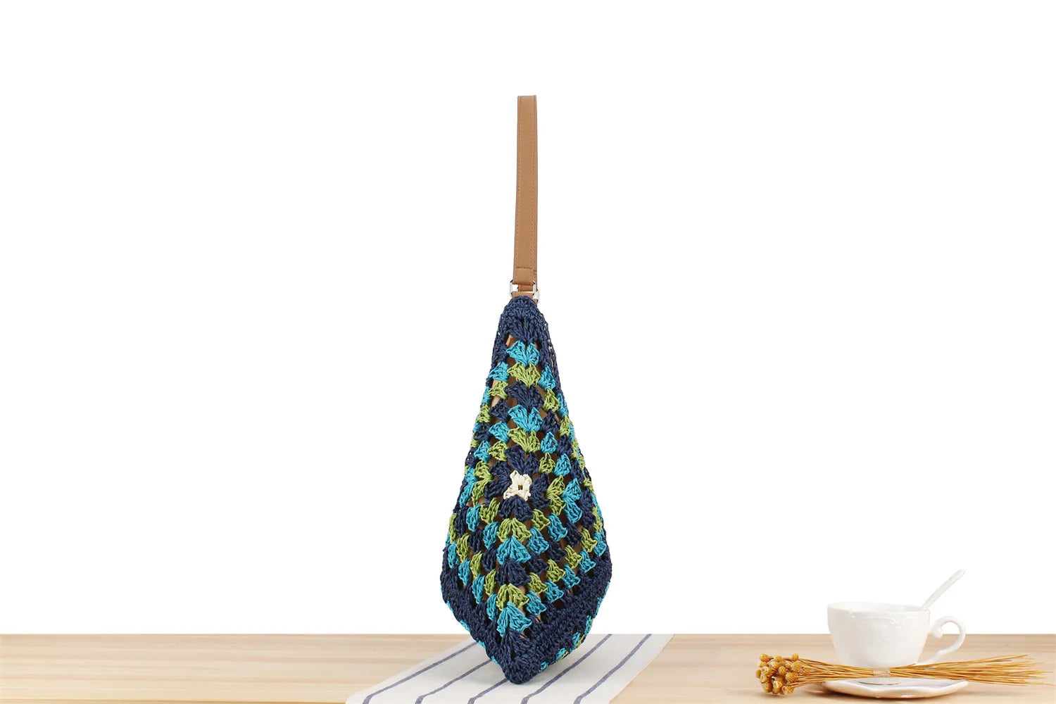 Summer Bohemian Braided Handbag Casual Tote Hollow Straw Beach Bag Woven Shoulder Bag Raffia Rattan Shopping Travel Bag