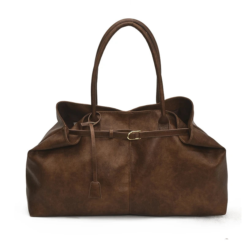 Women's Tote Bag, Large Capacity Soft Leather Shoulder Bag, Retro Casual Handbag, Perfect for Commuting Handbags Travel Bag