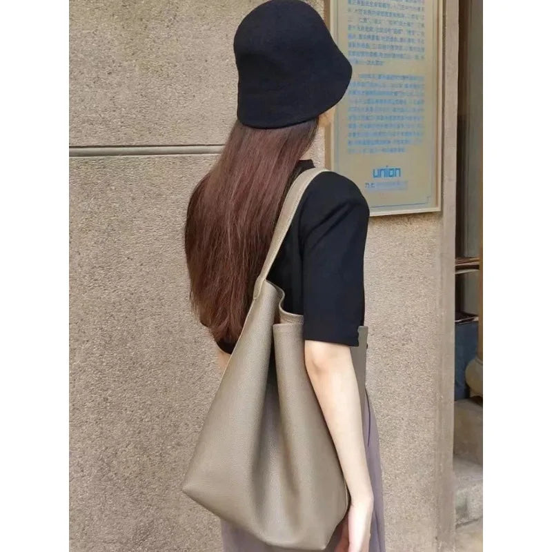 Large Capacity Women's Satchel Simple Fashion Sling Shoulder Tote Bag Shopping Outdoor Storage Shopping Bag Furniture Supplies