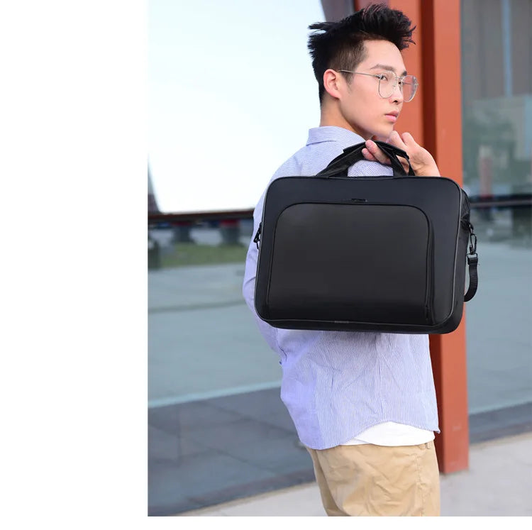 Business Laptop Bag 15.6 Inch 17 Inch Portable Nylon Computer Handbags Laptop Shoulder Simple Style Handbag Zipper Shoulderbag