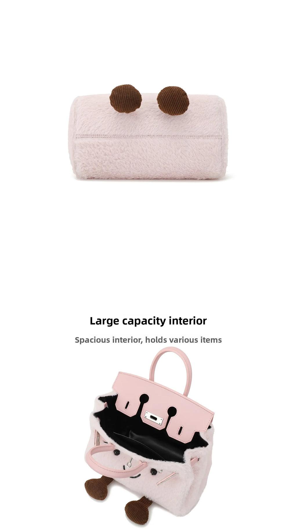 Cute Plu Crossbody Bag Women's Faionable Cartoon Handbag  Handbag Removable oulder Strap PU Leather Briti Sle