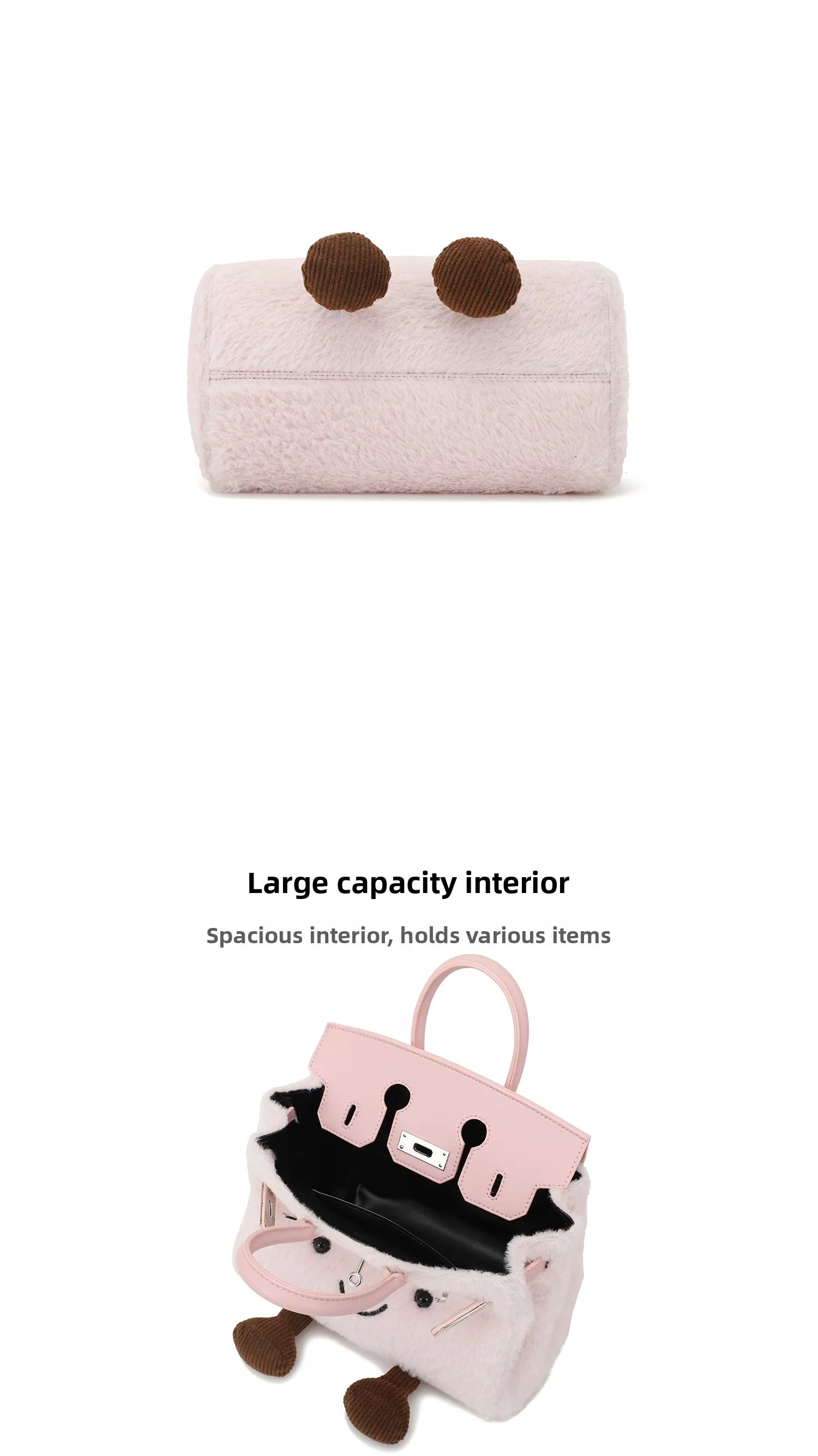 Cute Plu Crossbody Bag Women's Faionable Cartoon Handbag  Handbag Removable oulder Strap PU Leather Briti Sle