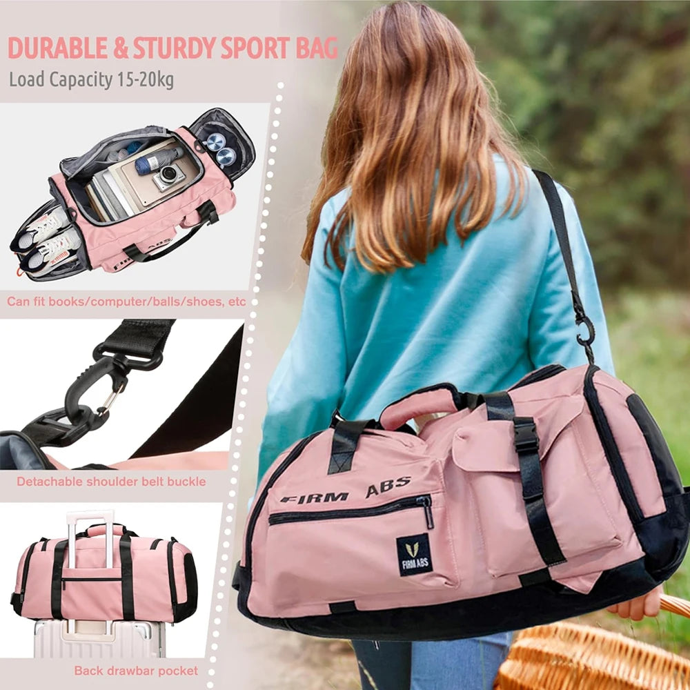 1PCS Gym Bag for Men Women with Shoes Compartment and Wet Pocket Convertible Duffle Bag and Gym Backpack Waterproof Sports Bags