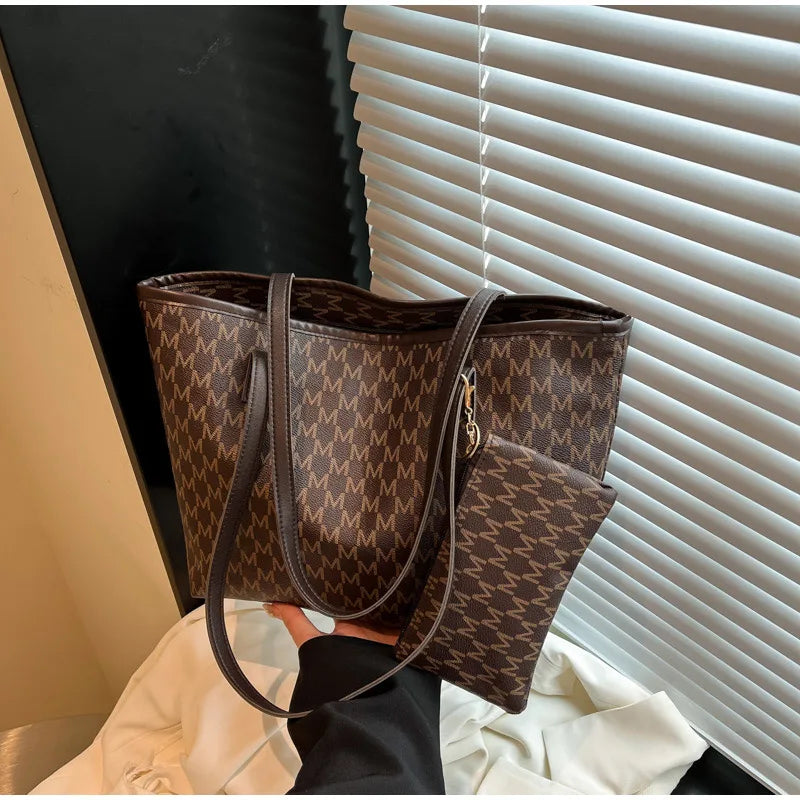 Luxury Women's Handbag Retro Casual Large Capacity Tote Bag Fashion Commuter Shoulder Bag High Quality Women Bag With Coin Purse