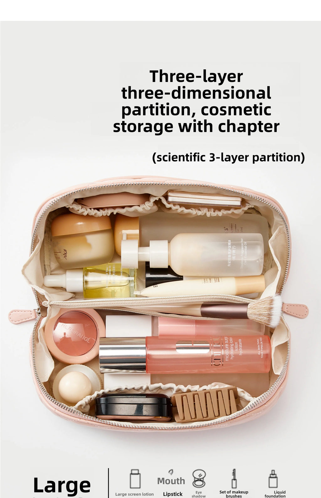 Makeup bag for women 2025 new high-end light luxury high-end large capacity portable travel storage bag bag accessories