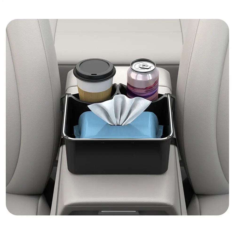 Car Console Storage Organizer Car Seat Organizer With Double Cup Holders Car Seat Storage Wear-Resistant Console Storage