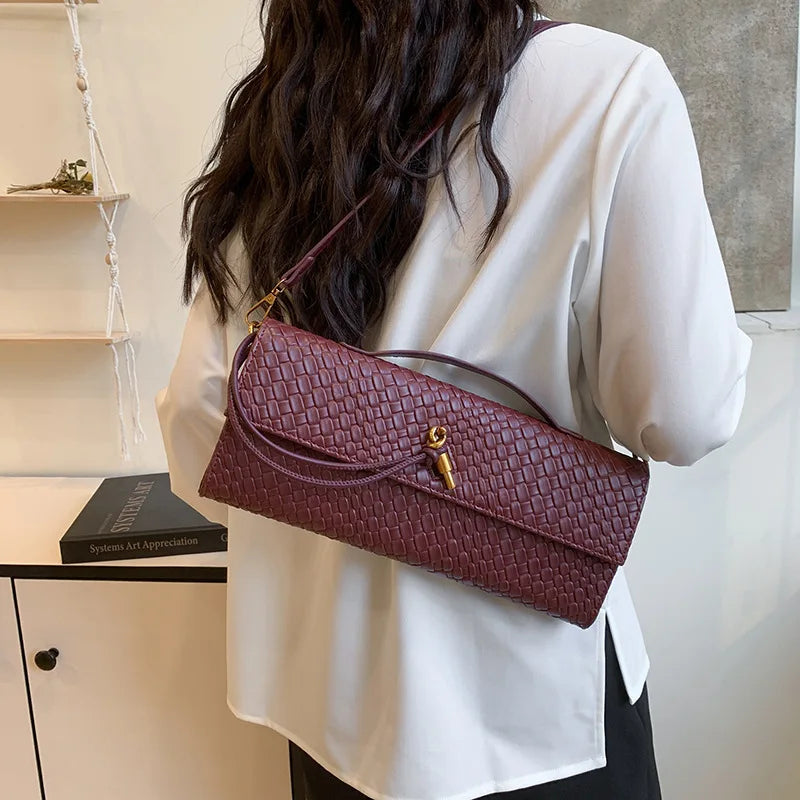Woven Crossbody Bag for Women Woven Handbag Soft PU Leather Shoulder Bag Evening Clutch Chic Famous Brand Luxury Flap Bag ﻿2025