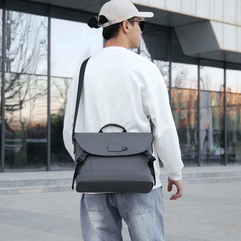 Fashion trend simple atmosphere high-density waterproof fabric casual business men's shoulder handbag crossbody bag masculinity