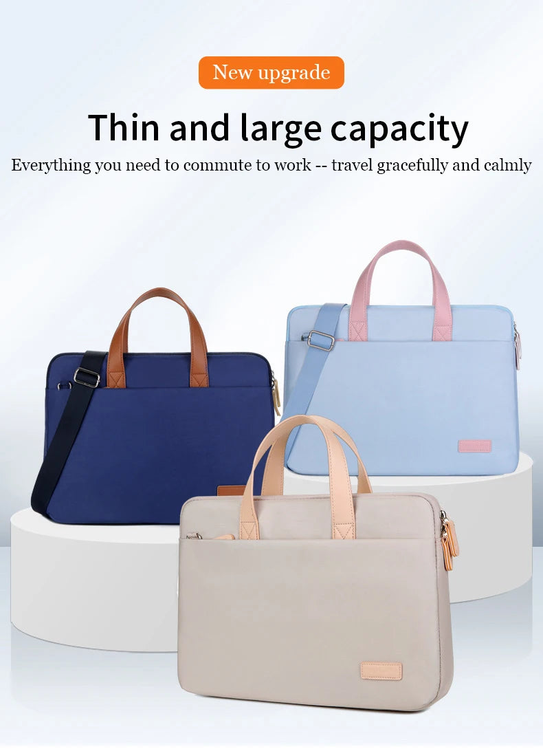 Lightweight Laptop Bag Portable Women Business Shoulder Messenger Bag  14/15 Inch Handbag Waterproof Storage Bags Briefcases