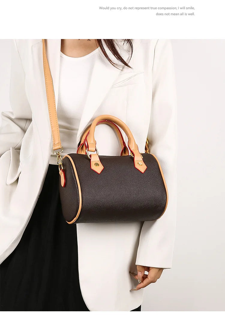 Luxury PU Women's Shoulder Bag - Pillow Boston Bag, Adjustable Crossbody/Handheld/Underarm, Spacious Multi-Way Purse