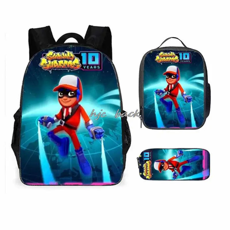 School Bags Girls Boys Subway Surfers Primary Kids School Backpcak 3Pcs Cartoon Schoolbags Kids Mochilas Escolar Infantil Gift