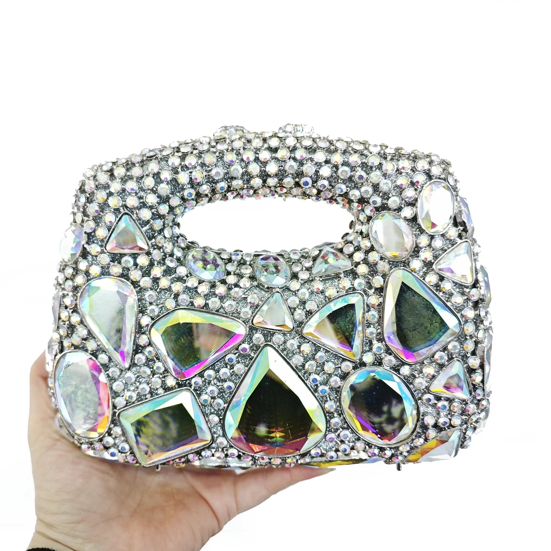 XIYUAN Crystal Clutch Purse Women Luxury Evening Bags Party Diamond Shoulder Bags Cocktail Rhinestone Handbags Golden Gem Purses