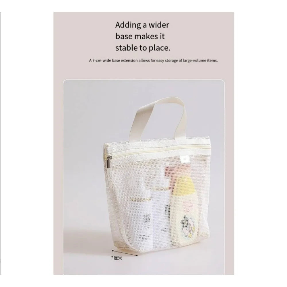 Mesh Makeup Toiletry Storage Bags Handbags Portable Travel Washing Body Shower Tools Organizer Hanging Cosmetic Organizer Pouch