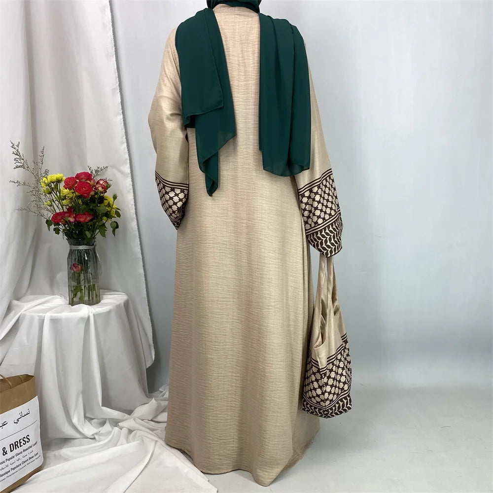 Dubai Elegant Kaftan Modest Dress Abayas Muslim Open Abaya And Bag Women Islam Caftan Marocain Robe Arabe Femme Musulmane