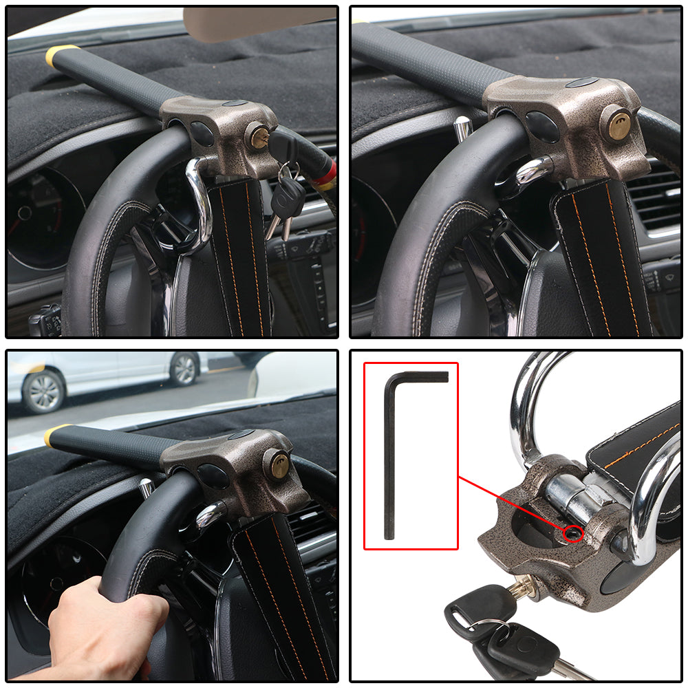 Car Steering Wheel Anti-Theft Lock Protection T-Locks Car Accessories Foldable Security Car Locks Automobile Steering Lock